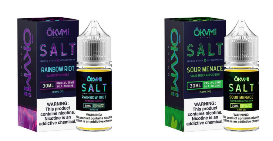 OKVMI, salt, rainbow riot, sour menace, sherbet, apple