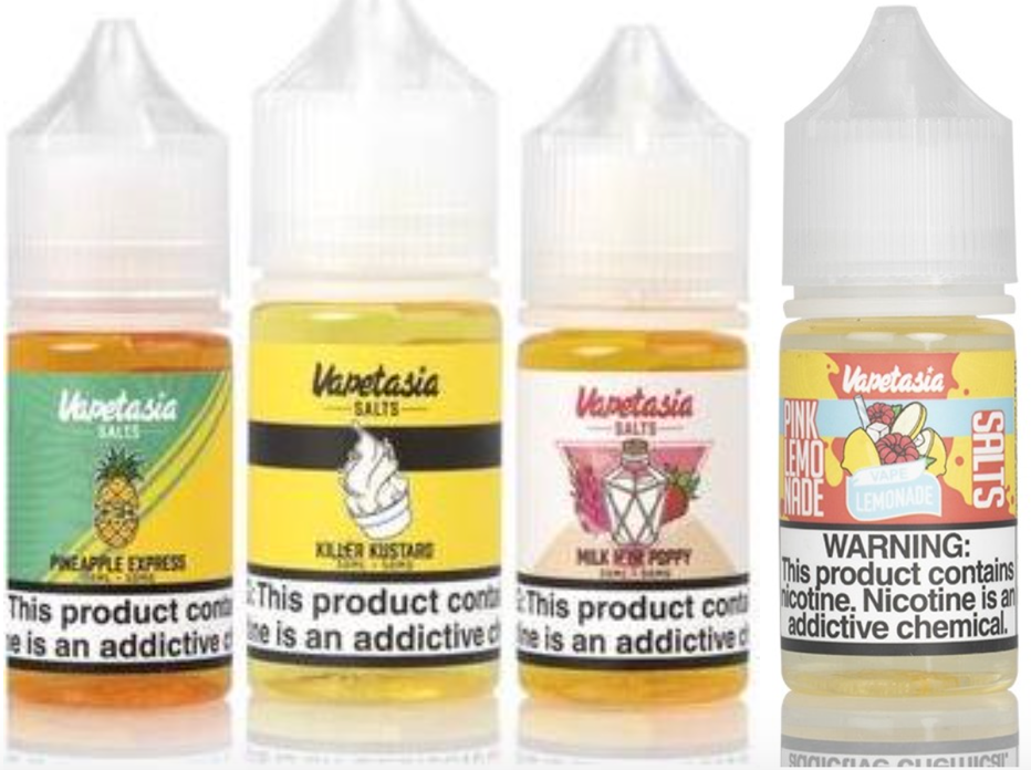 vapetasia, kustard, milk, strawberry, lemonade, salt nicotine
