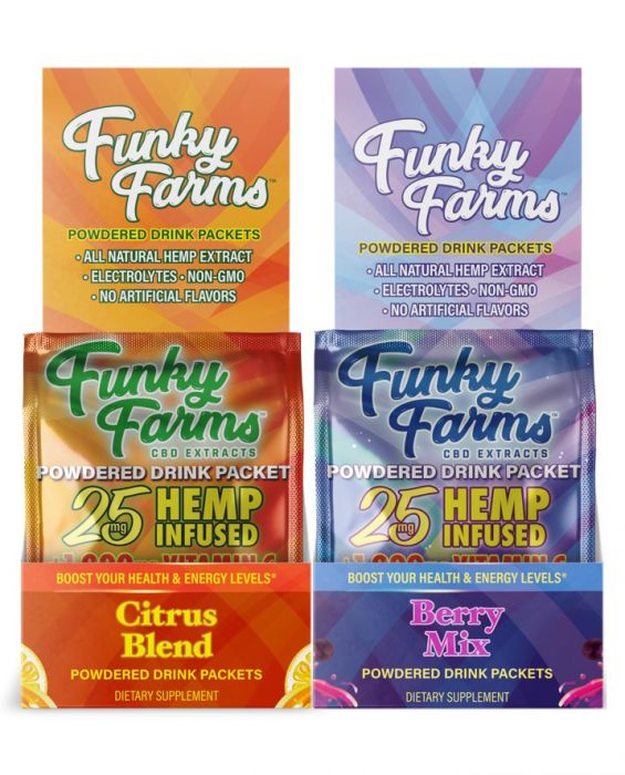 funky farms. cbd, drinks, powder